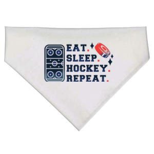 Eat Sleep Hockey Repeat USA-Made Doggie Bandana