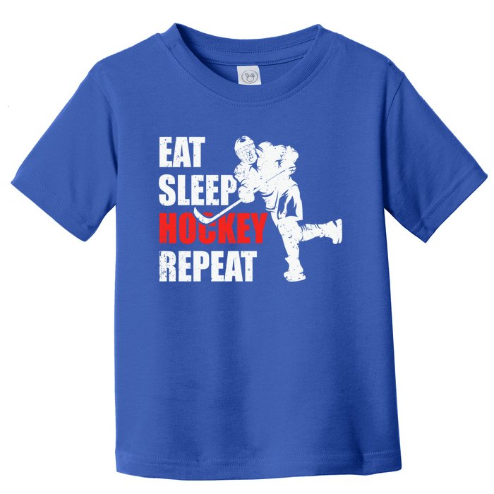 Eat Sleep Hockey Repeat Funny Gift Toddler T-Shirt