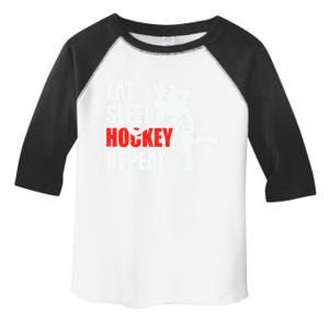 Eat Sleep Hockey Repeat Funny Gift Toddler Fine Jersey T-Shirt