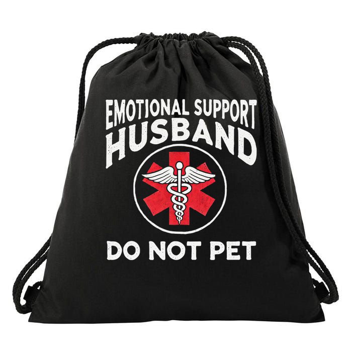 Emotional Support Husband Do Not Pet Drawstring Bag