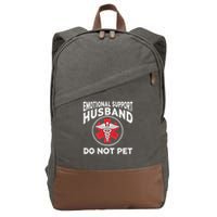 Emotional Support Husband Do Not Pet Cotton Canvas Backpack
