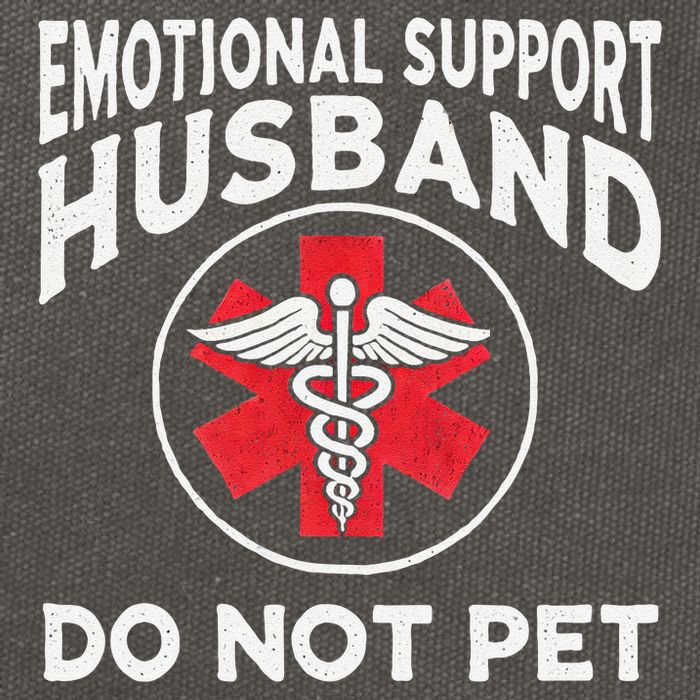 Emotional Support Husband Do Not Pet Cotton Canvas Backpack