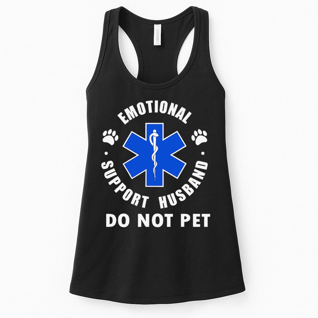 Emotional Support Husband Do Not Pet Womens Tank Top