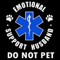 Emotional Support Husband Do Not Pet Cropped Pullover Crew