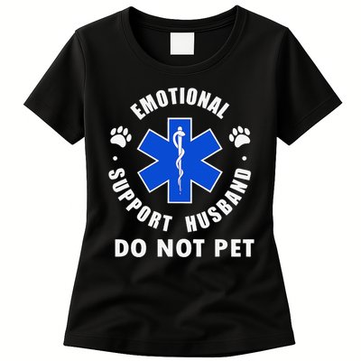 Emotional Support Husband Do Not Pet Womens T-Shirt