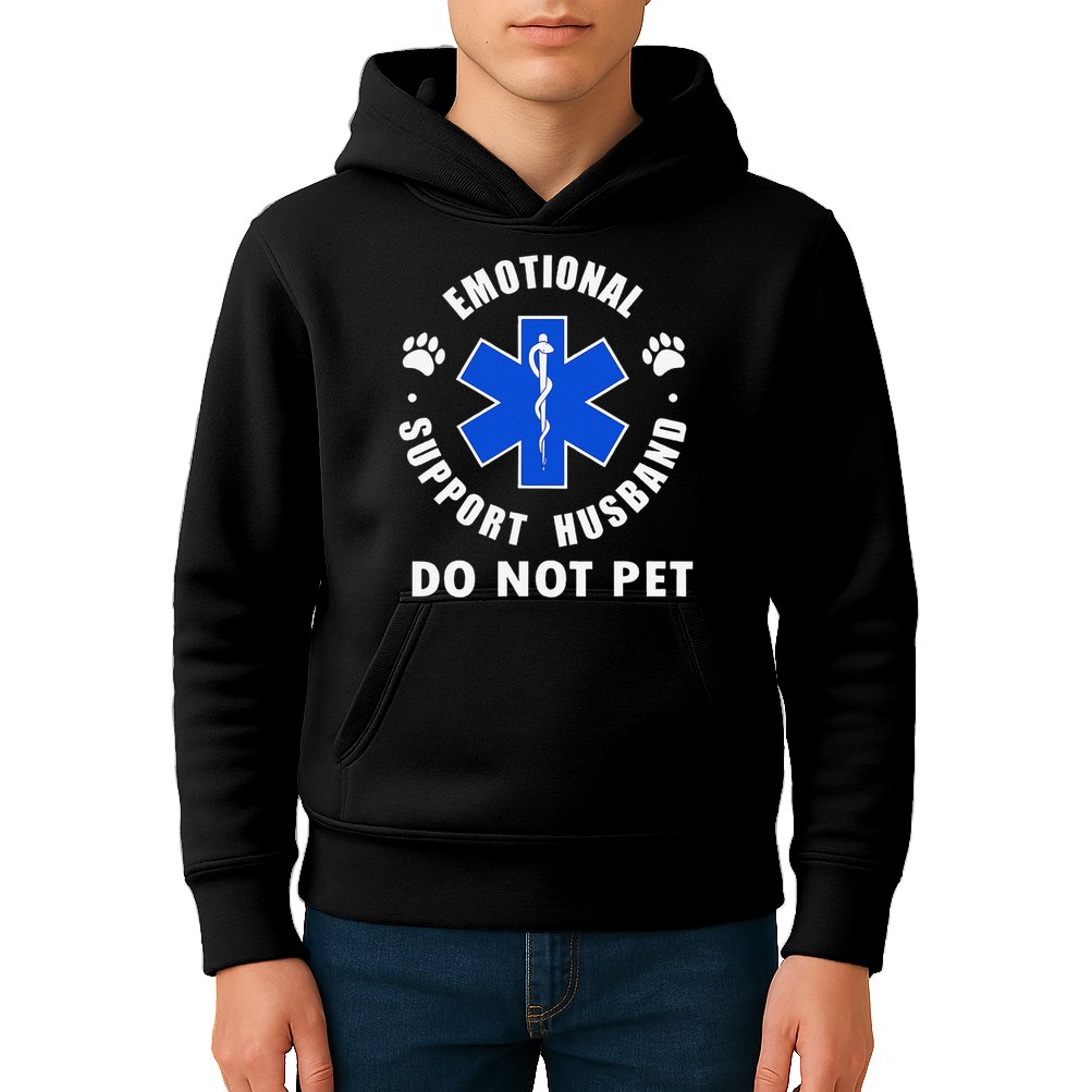 Emotional Support Husband Do Not Pet Kids Hoodie