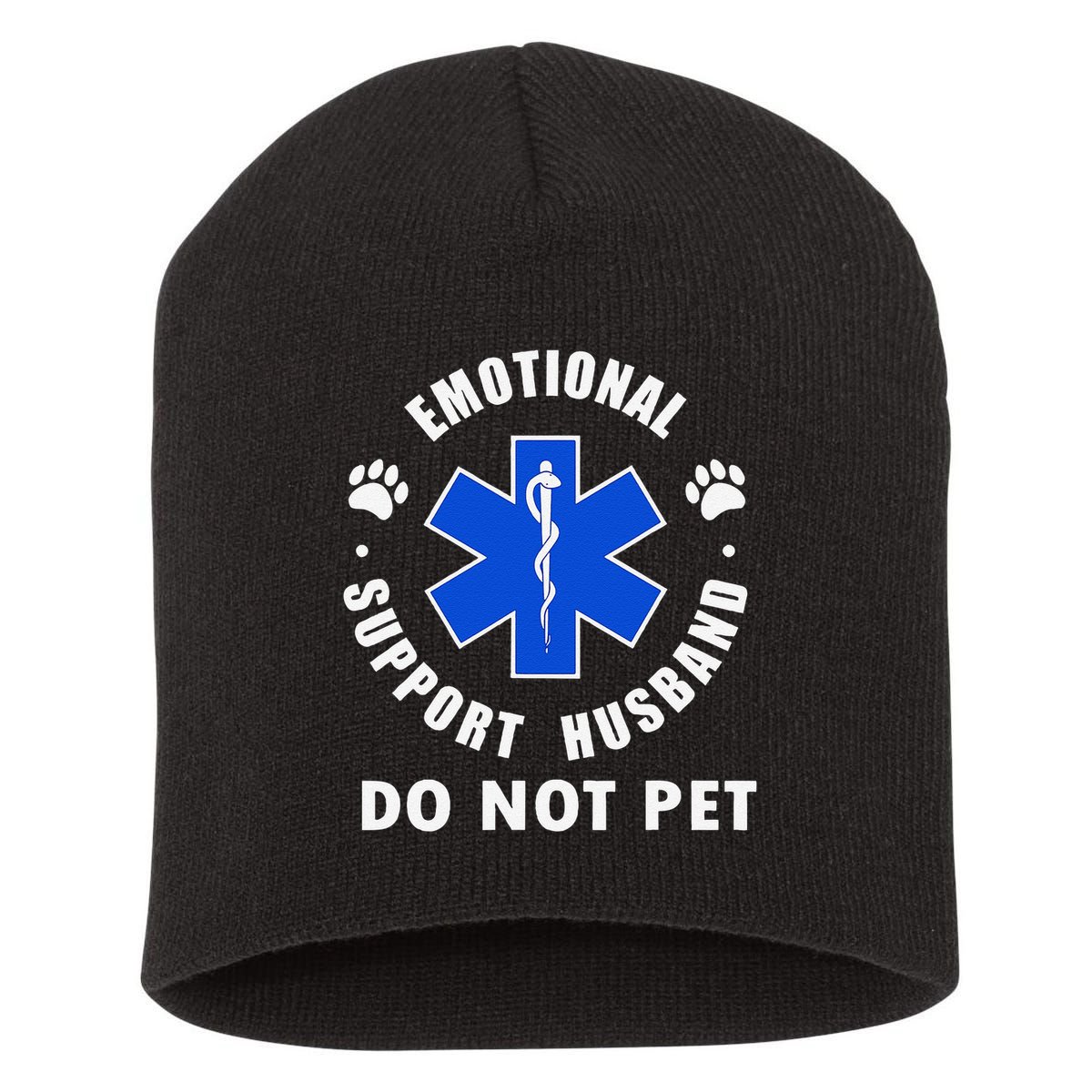 Emotional Support Husband Do Not Pet Short Acrylic Beanie