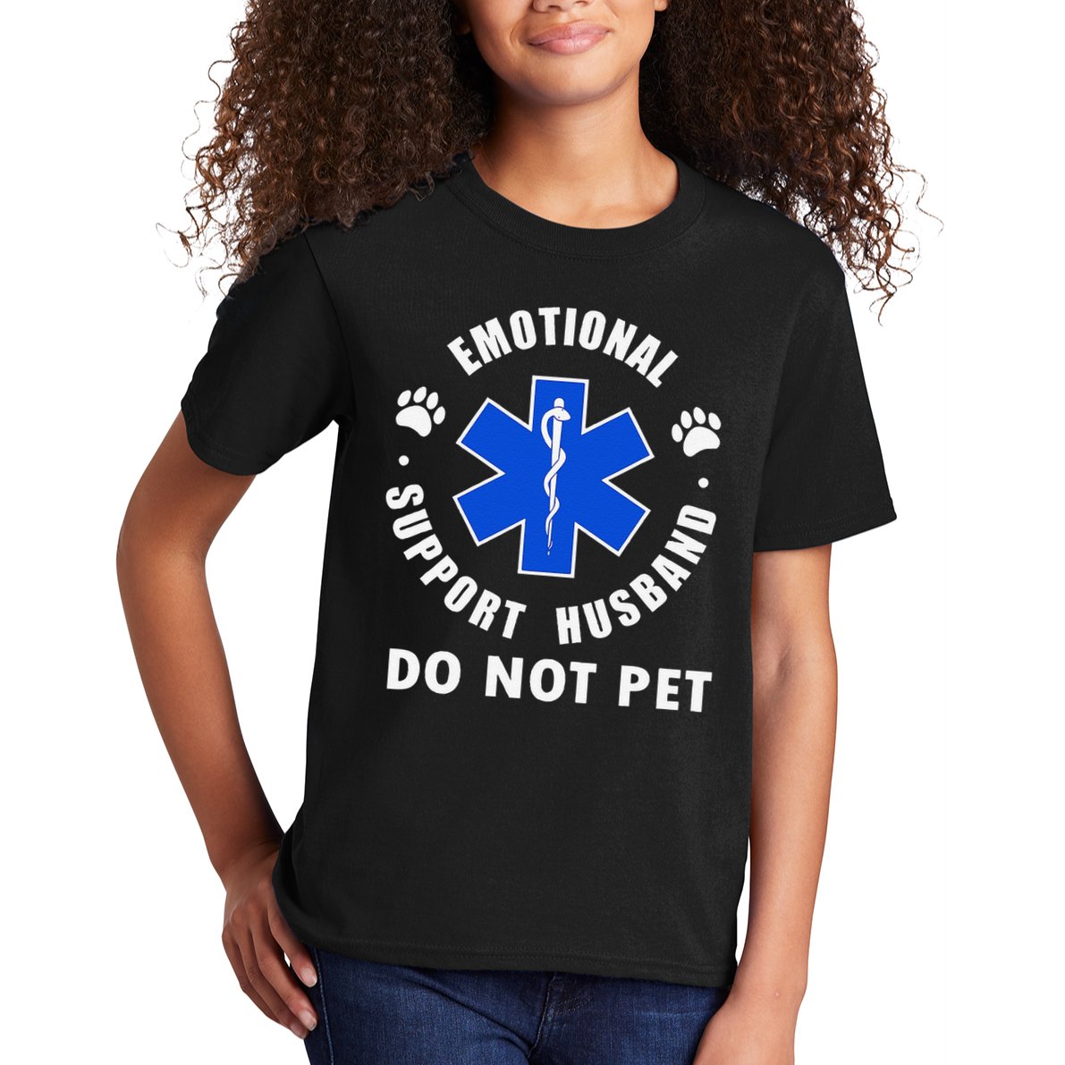 Emotional Support Husband Do Not Pet Kids T-Shirt