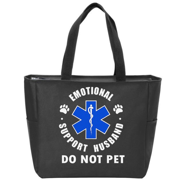 Emotional Support Husband Do Not Pet Zip Tote Bag