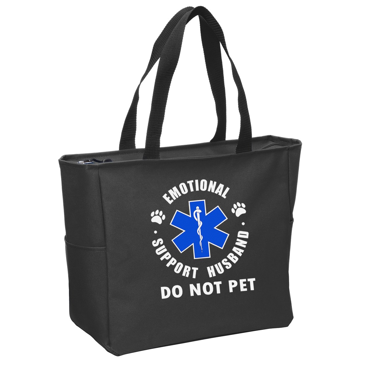 Emotional Support Husband Do Not Pet Zip Tote Bag