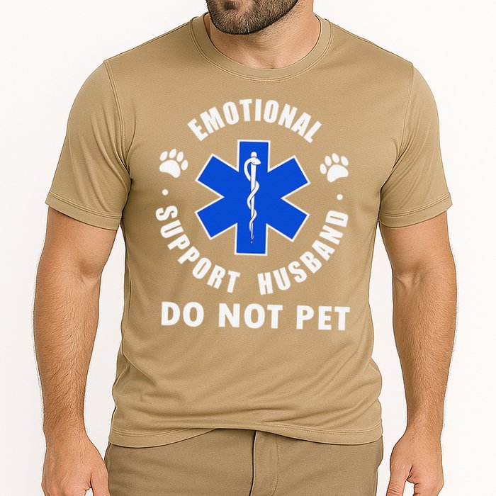 Emotional Support Husband Do Not Pet Cooling Performance Crew T-Shirt