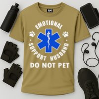Emotional Support Husband Do Not Pet Cooling Performance Crew T-Shirt