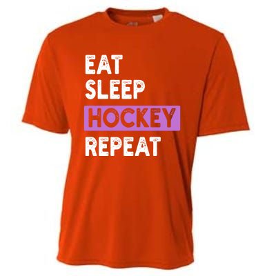 Eat Sleep Hockey Repeagift Hockey Lovers Gift Cute Gift Cooling Performance Crew T-Shirt