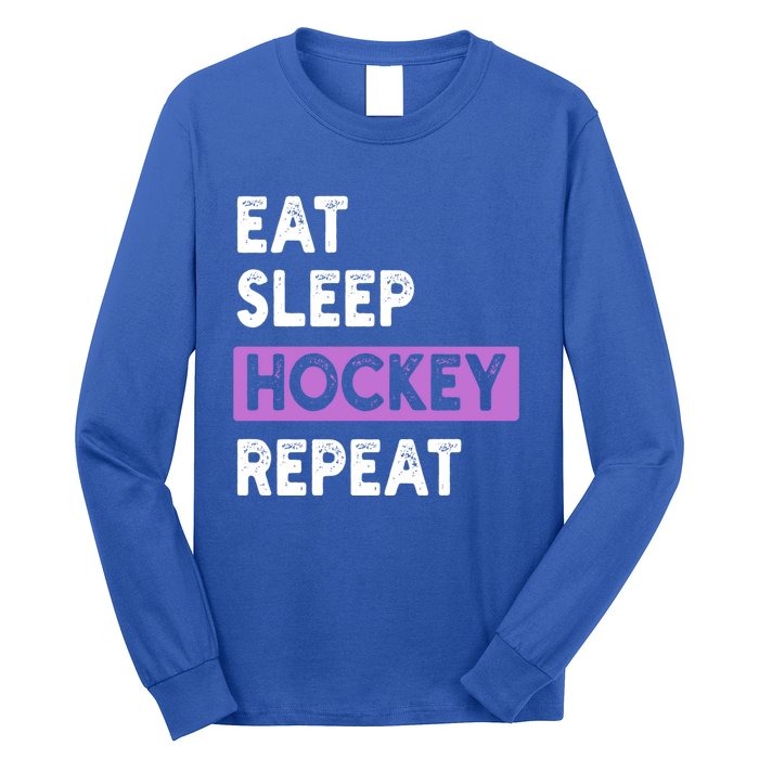 Eat Sleep Hockey Repeagift Hockey Lovers Gift Cute Gift Long Sleeve Shirt