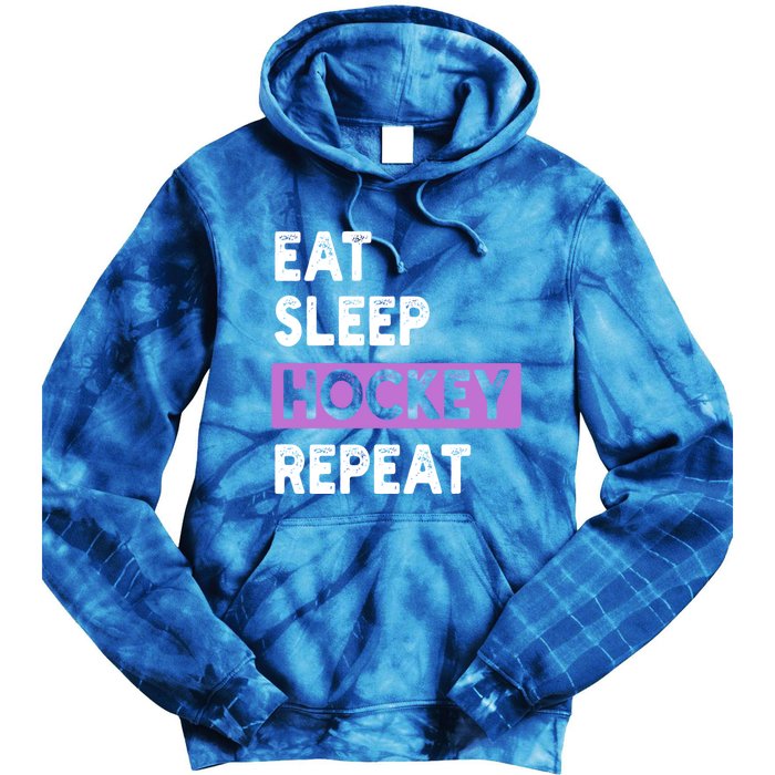 Eat Sleep Hockey Repeagift Hockey Lovers Gift Cute Gift Tie Dye Hoodie