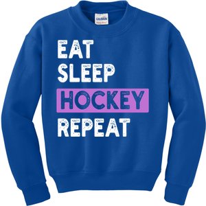 Eat Sleep Hockey Repeagift Hockey Lovers Gift Cute Gift Kids Sweatshirt