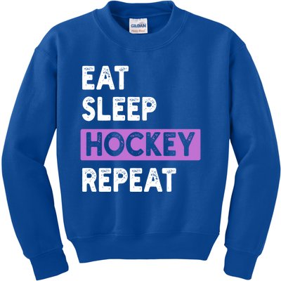 Eat Sleep Hockey Repeagift Hockey Lovers Gift Cute Gift Kids Sweatshirt