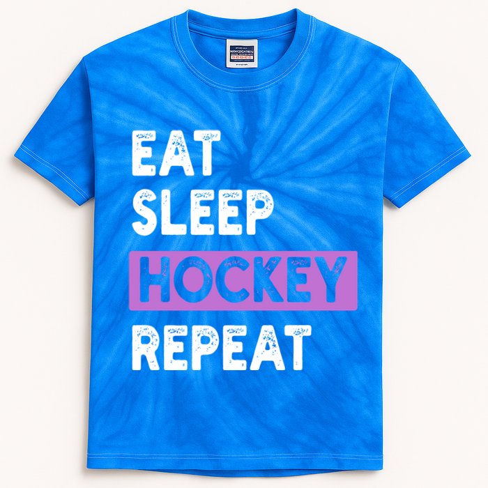 Eat Sleep Hockey Repeagift Hockey Lovers Gift Cute Gift Kids Tie-Dye T-Shirt