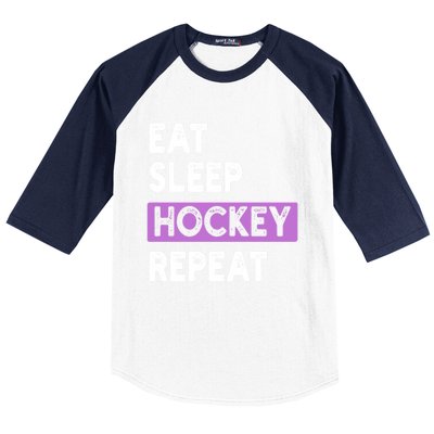 Eat Sleep Hockey Repeagift Hockey Lovers Gift Cute Gift Baseball Sleeve Shirt