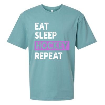 Eat Sleep Hockey Repeagift Hockey Lovers Gift Cute Gift Sueded Cloud Jersey T-Shirt