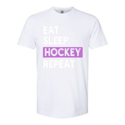 Eat Sleep Hockey Repeagift Hockey Lovers Gift Cute Gift Softstyle CVC T-Shirt