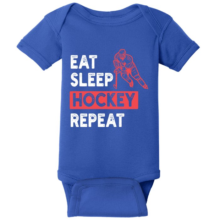 Eat Sleep Hockey Repeat Tees Ice Hockey Lovers Joke Gift Baby Bodysuit