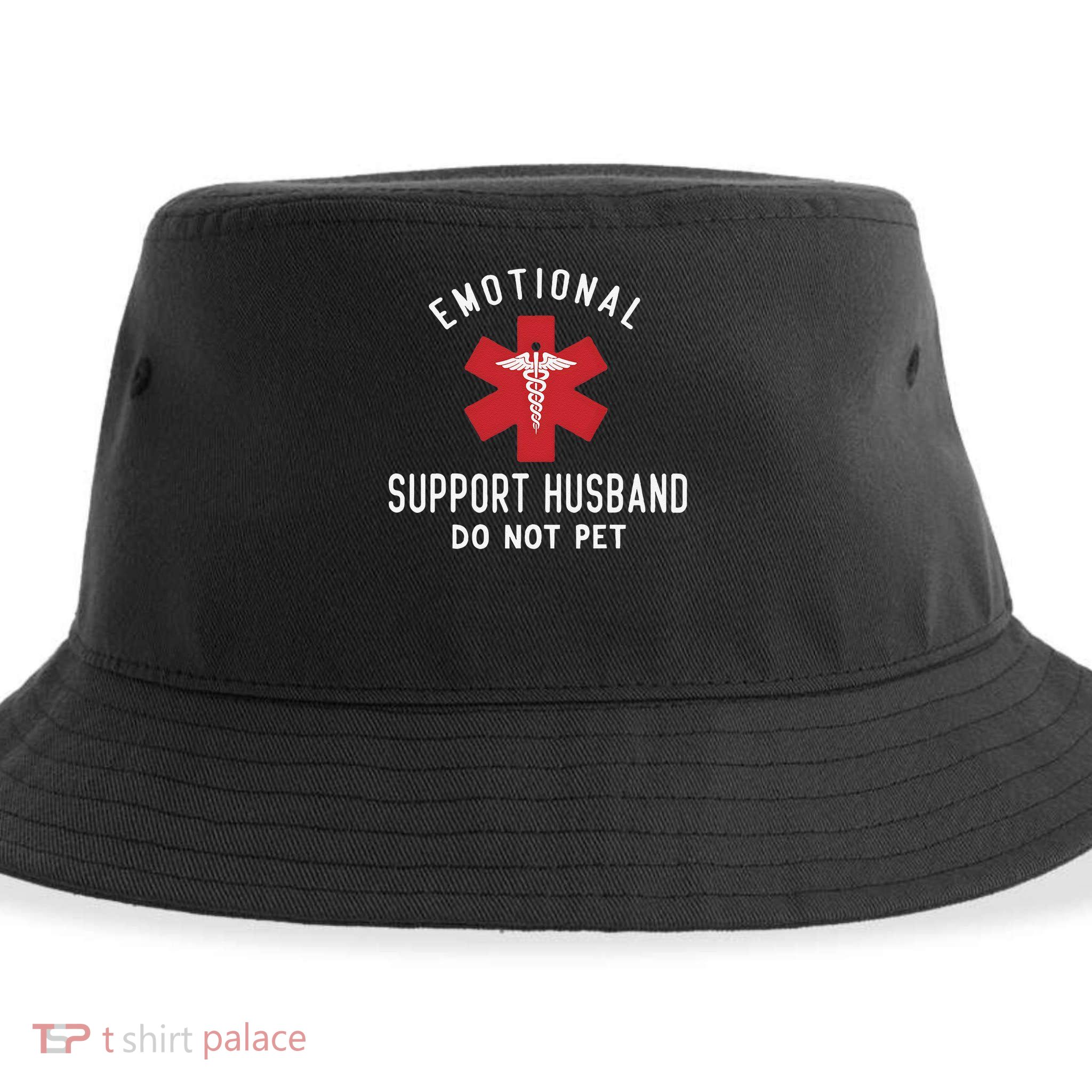 Emotional Support Husband Do Not Pet Funny Sustainable Bucket Hat
