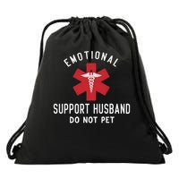 Emotional Support Husband Do Not Pet Funny Drawstring Bag