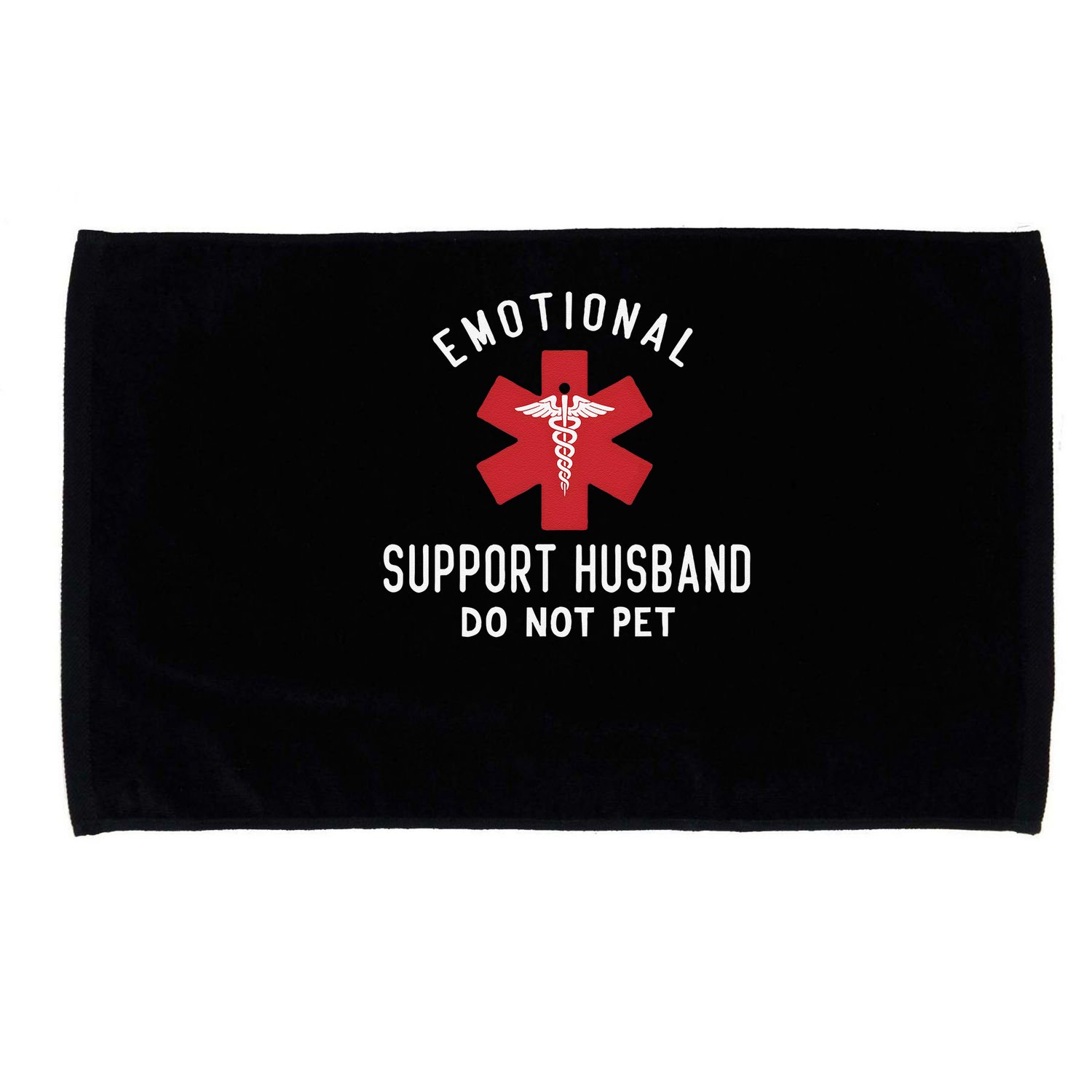 Emotional Support Husband Do Not Pet Funny Microfiber Hand Towel