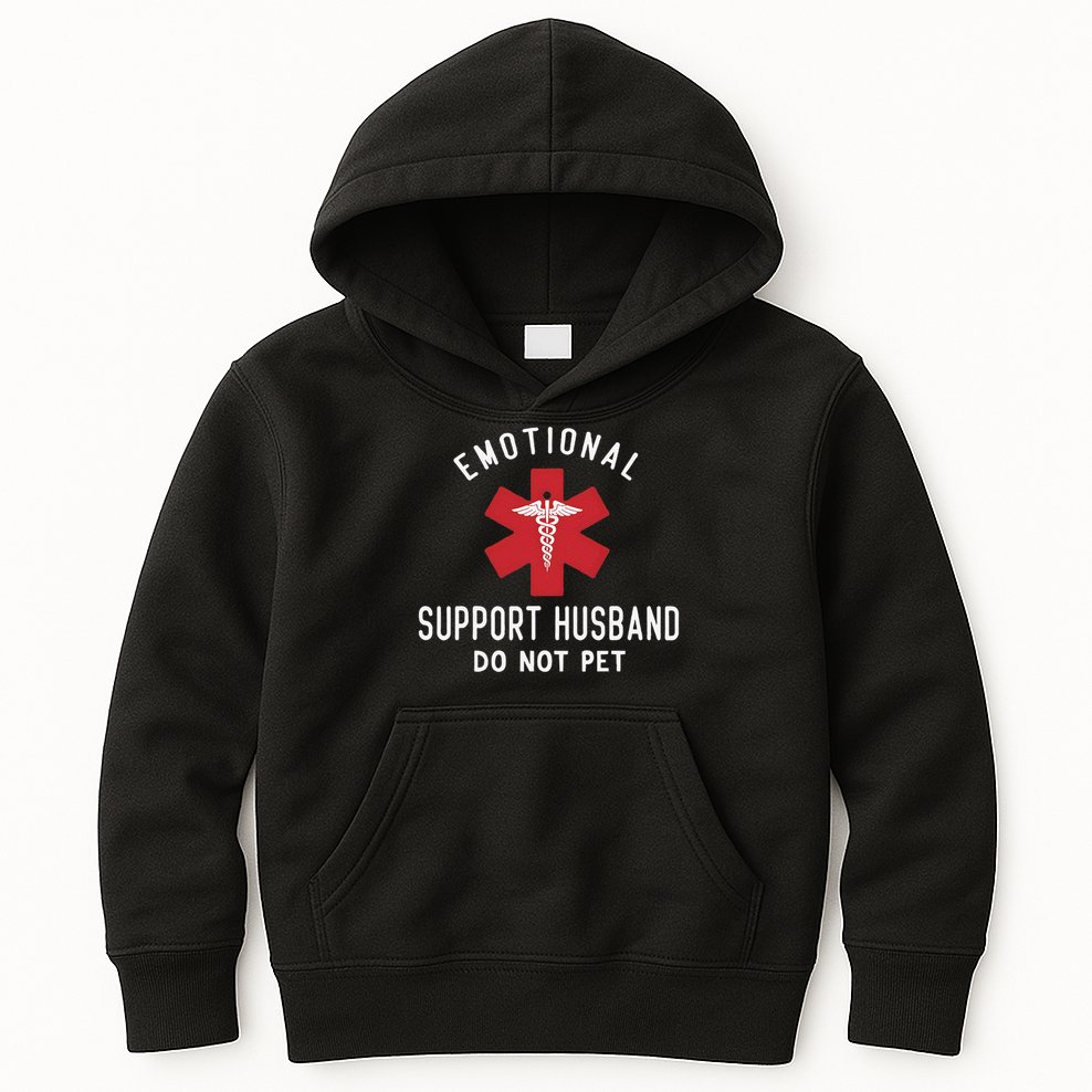 Emotional Support Husband Do Not Pet Funny Kids Hoodie