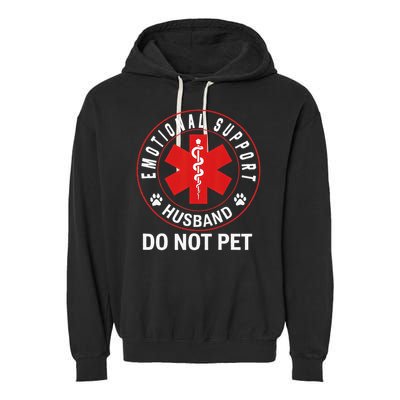 Emotional Support Husband Do Not Pet Garment-Dyed Fleece Hoodie