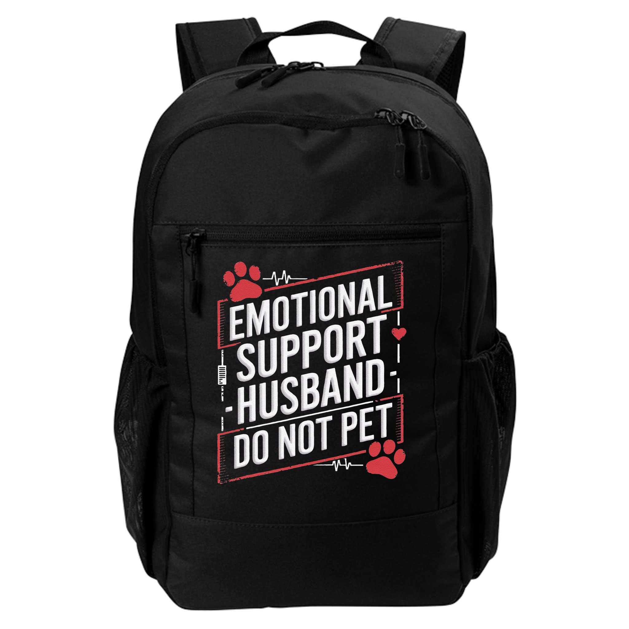 Emotional Support Husband Do Not Pet Women Funny Backpack