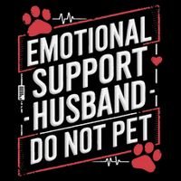 Emotional Support Husband Do Not Pet Women Funny Flat Bill Trucker Hat