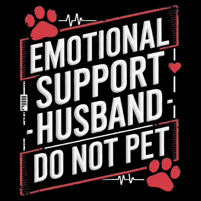 Emotional Support Husband Do Not Pet Women Funny Flat Bill Trucker Hat