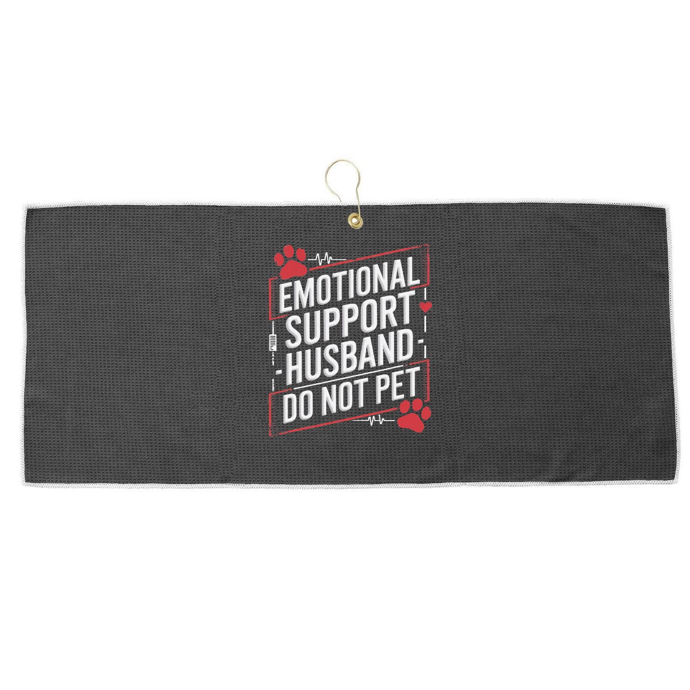 Emotional Support Husband Do Not Pet Women Funny Large Microfiber Waffle Golf Towel