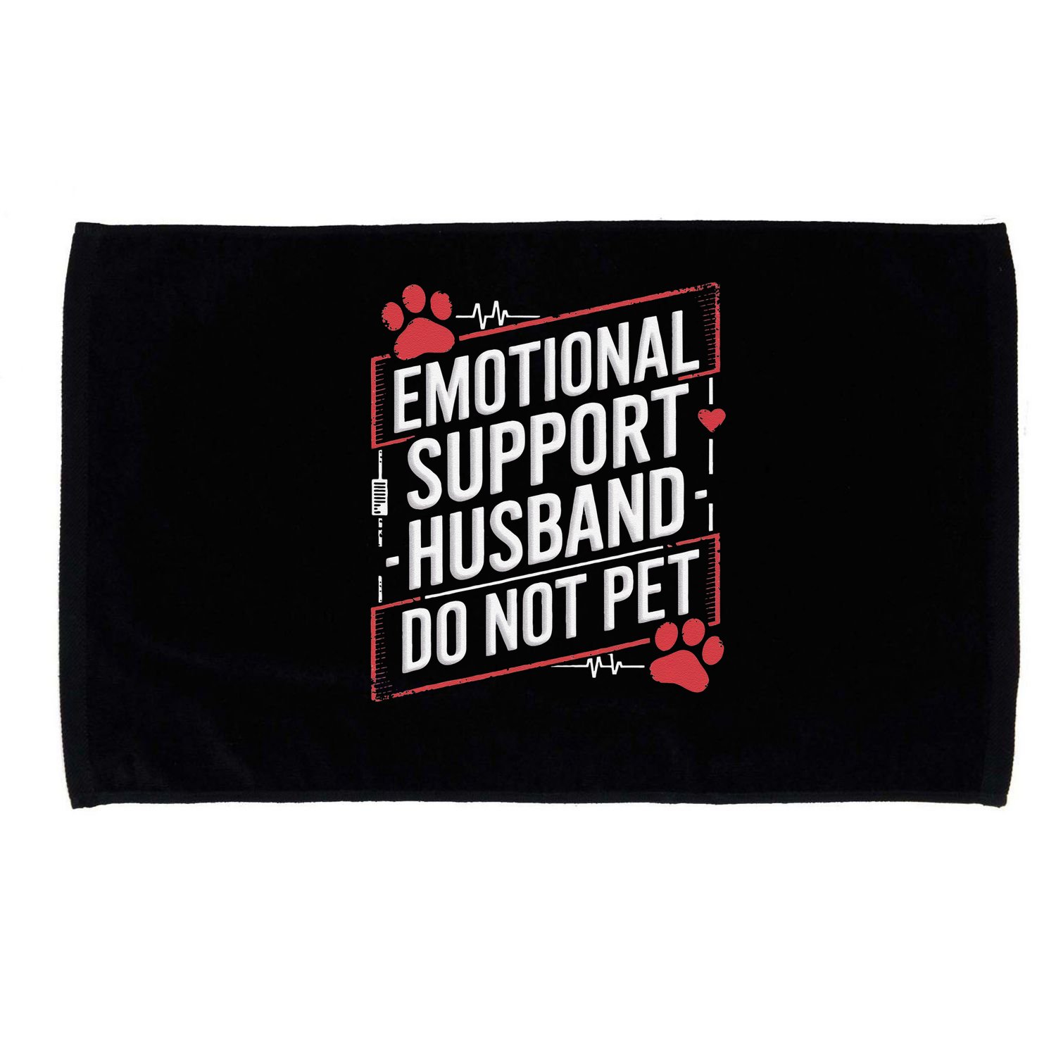 Emotional Support Husband Do Not Pet Women Funny Microfiber Hand Towel