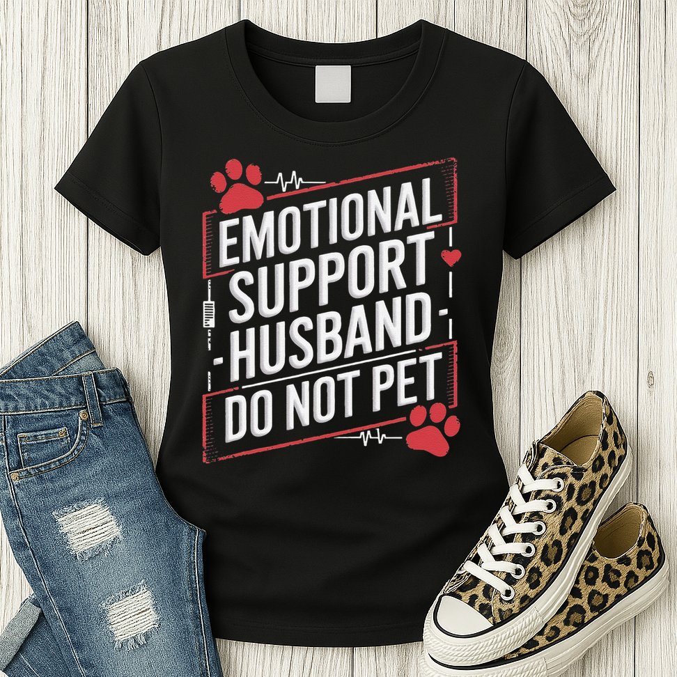 Emotional Support Husband Do Not Pet Women Funny Womens T-Shirt