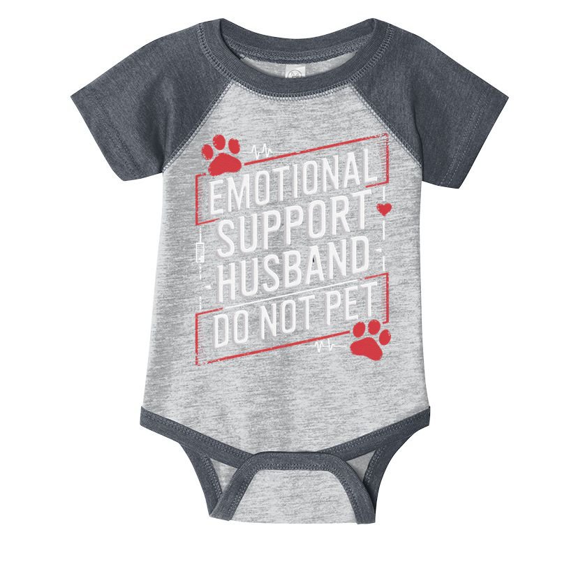 Emotional Support Husband Do Not Pet Women Funny Infant Baby Jersey Bodysuit
