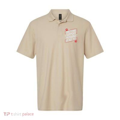 Emotional Support Husband Do Not Pet Women Funny Polo