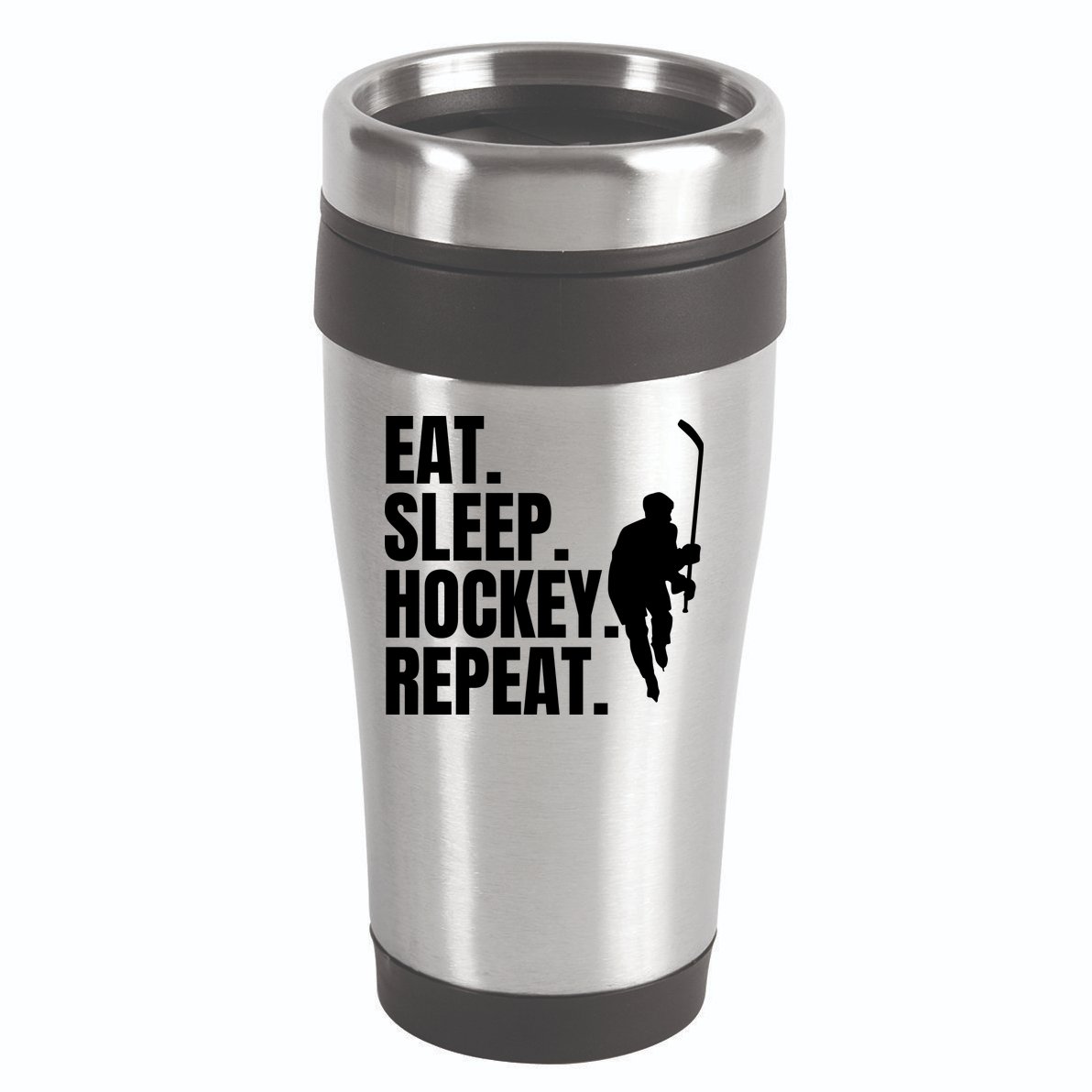 Eat Sleep Hockey Repeat Funny 16oz Travel Tumbler