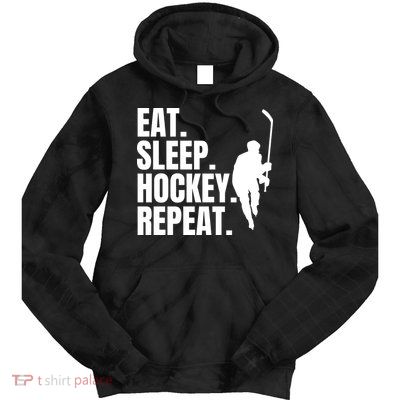 Eat Sleep Hockey Repeat Funny Tie Dye Hoodie