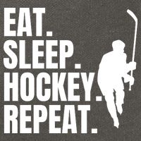 Eat Sleep Hockey Repeat Funny Cotton Canvas Backpack