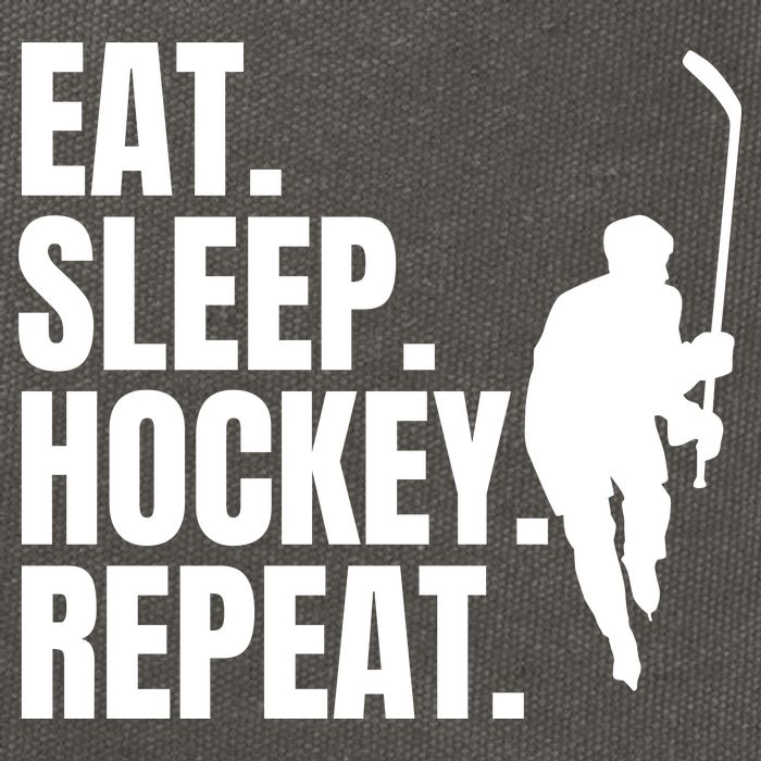 Eat Sleep Hockey Repeat Funny Cotton Canvas Backpack