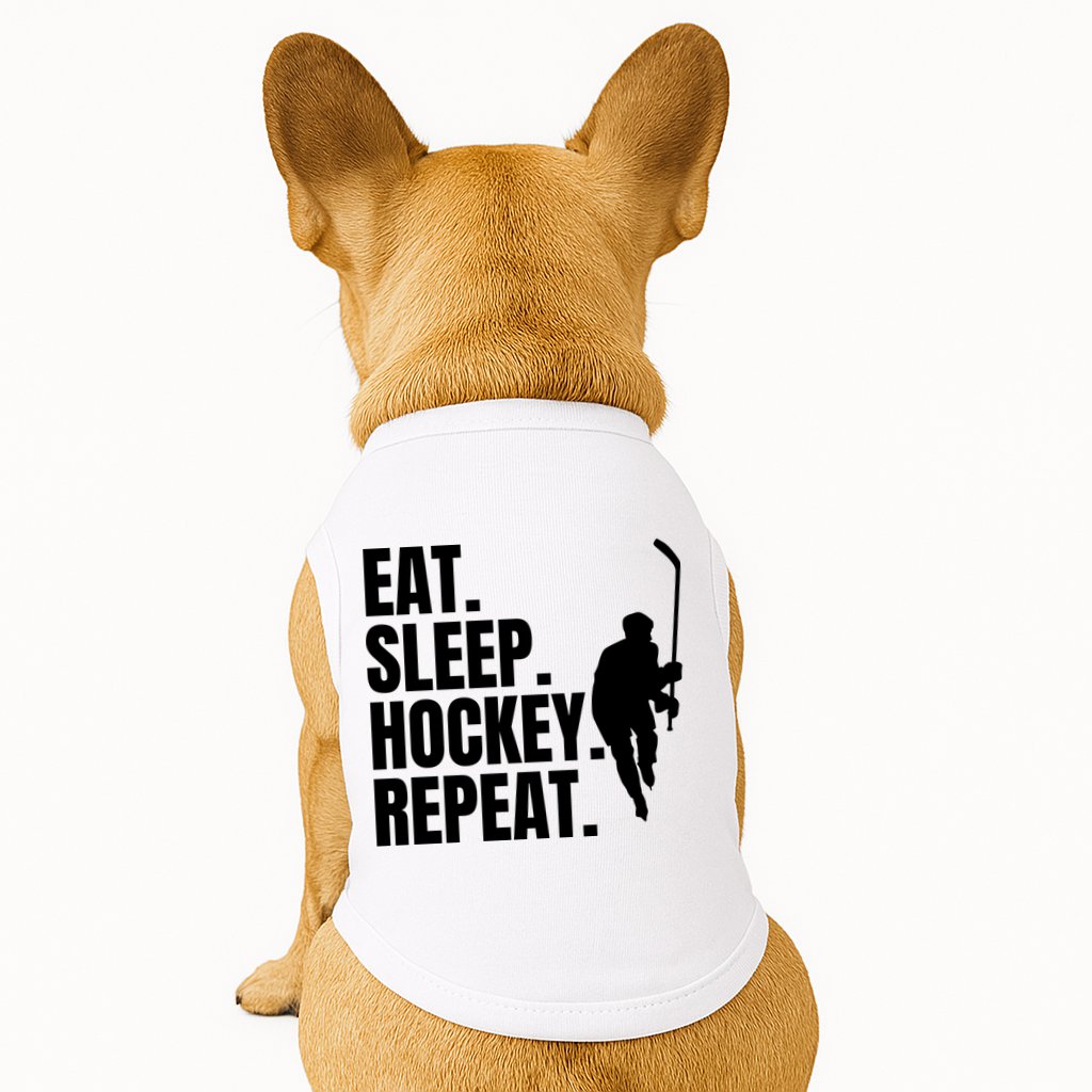 Eat Sleep Hockey Repeat Funny Doggie Tank