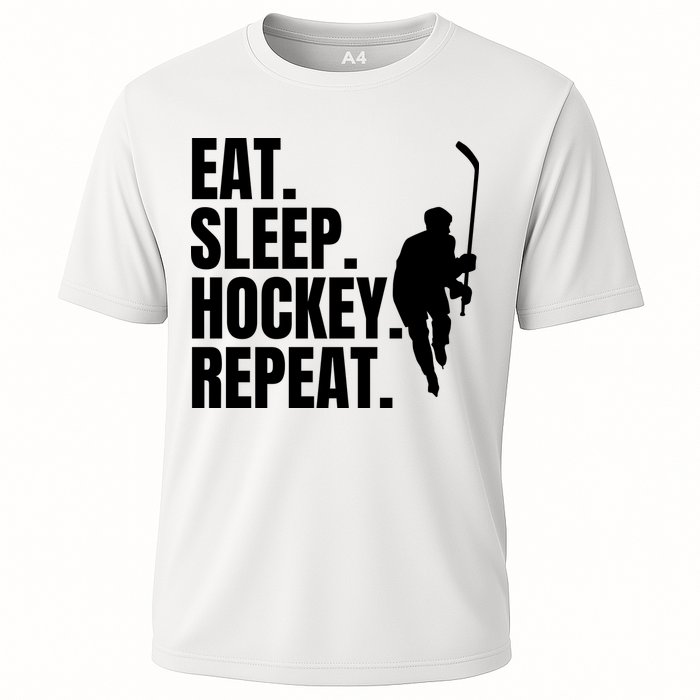 Eat Sleep Hockey Repeat Funny Cooling Performance Crew T-Shirt