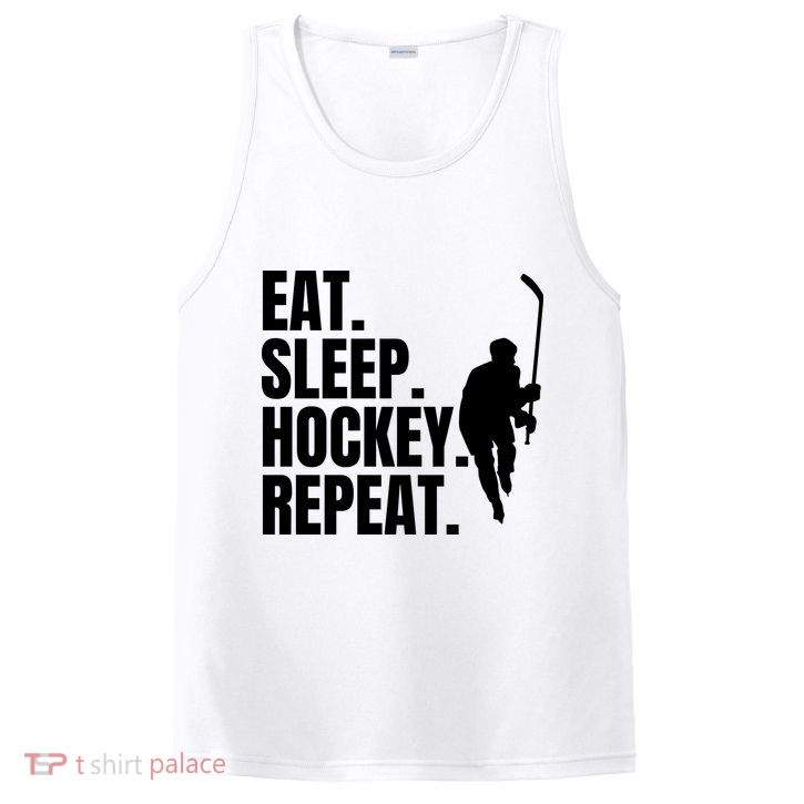 Eat Sleep Hockey Repeat Funny PosiCharge Competitor Tank
