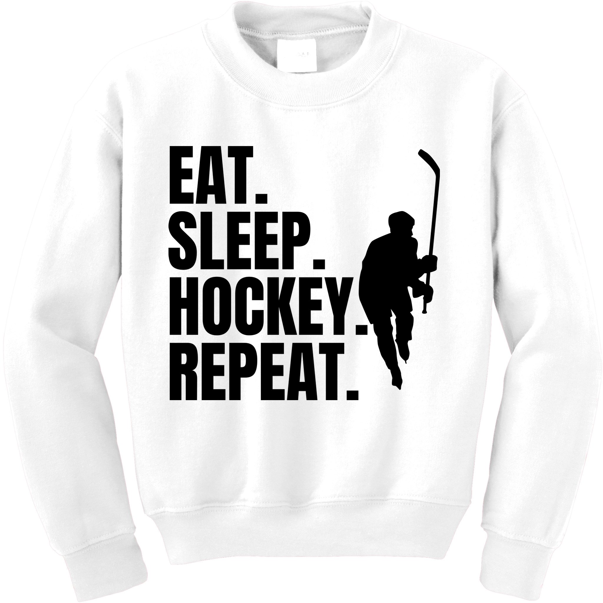 Eat Sleep Hockey Repeat Funny Kids Sweatshirt