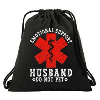 Emotional Support Husband Do Not Pet Drawstring Bag