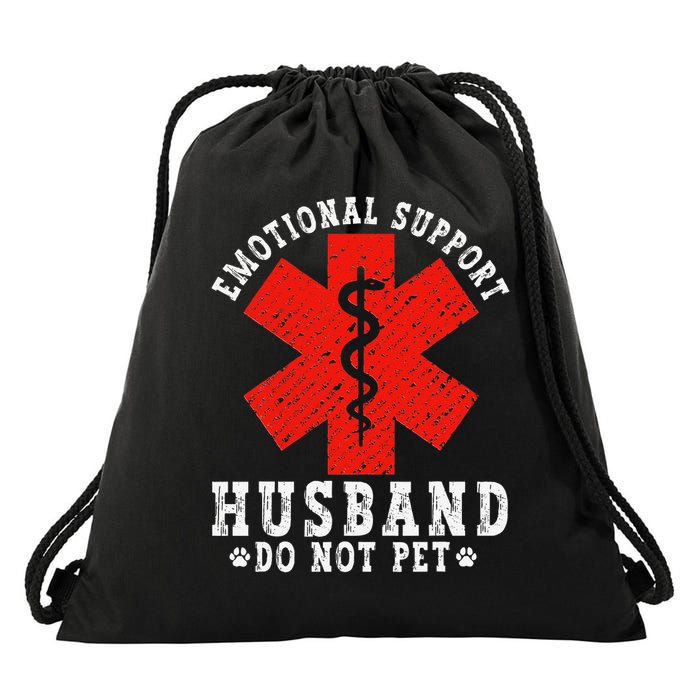 Emotional Support Husband Do Not Pet Drawstring Bag