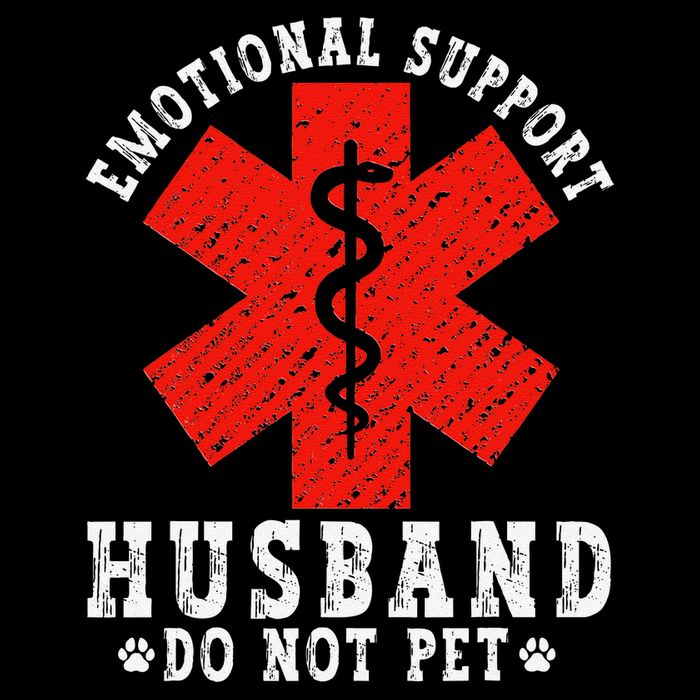 Emotional Support Husband Do Not Pet Drawstring Bag
